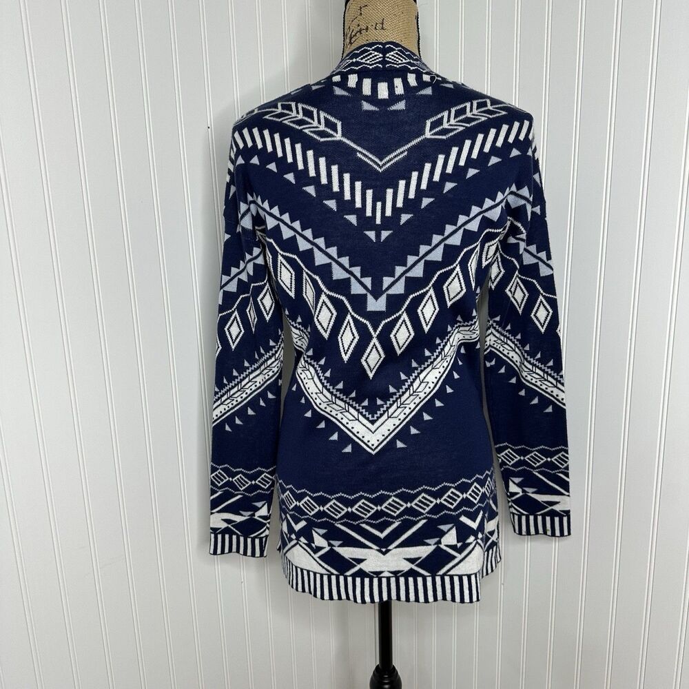 Pink Republic Cardigan Sweater Sz M Blue Long Sleeve Southwest Aztec Print - Picture 3 of 15